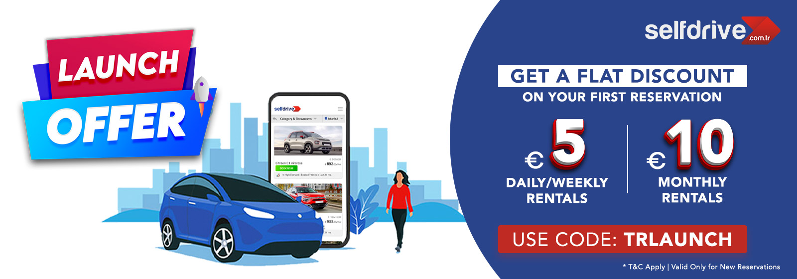 Launch offer, we are live in turkey, car rental, selfdrive